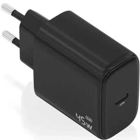 AISENS Cargador GaN 45W con 1xUSB-C PD3.0, Negro